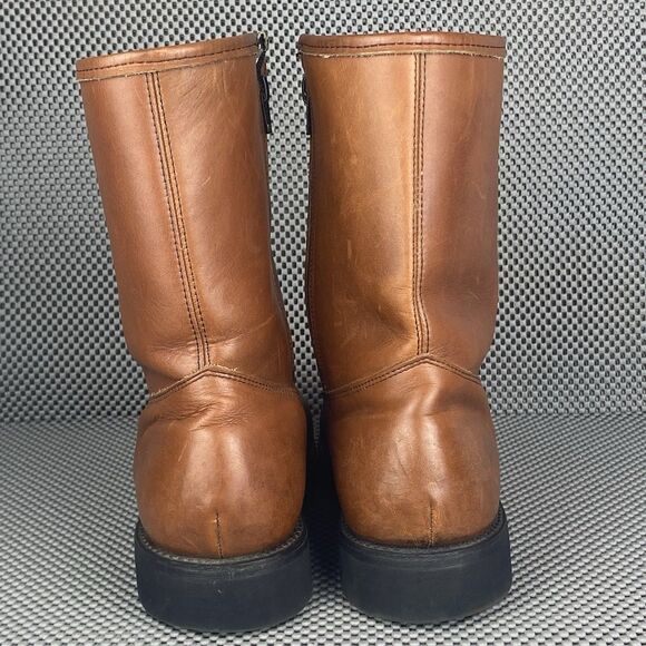 Fin & Feather Insulated Boots Mens 8.5 D Brown Leather Zipper Made In USA - Picture 7 of 13